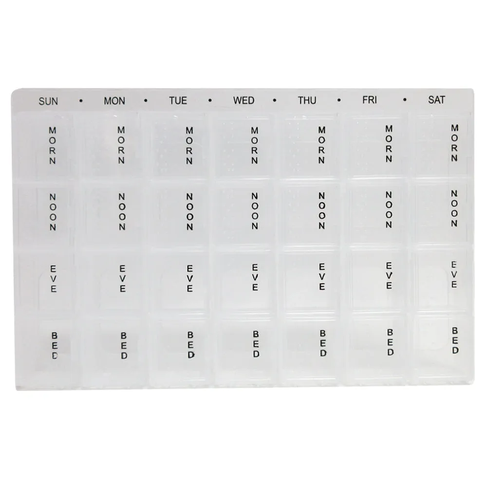 2 Pack Weekly Pop Up Pill Box Storage Organizer 7 Day Medication Compartment Set