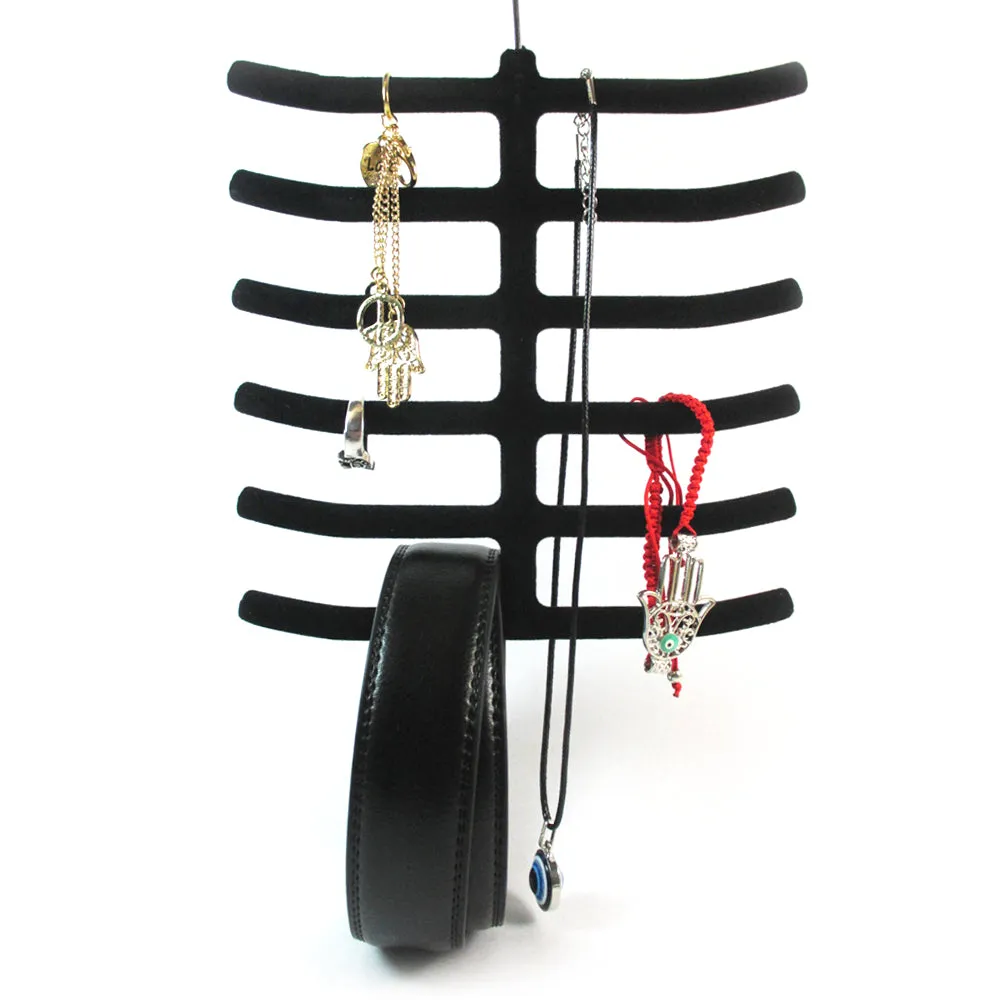 6 Tie Rack Hanger Non Slip Belt Compact Closet Scarf Holder Organizer Saver Hook
