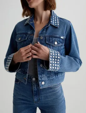 AG Studded Isa Cropped Trucker Jacket - Angeleno