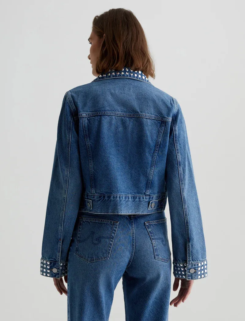 AG Studded Isa Cropped Trucker Jacket - Angeleno