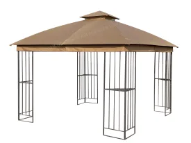 APEX GARDEN Canopy Top for Style Selections 10 ft x 10 ft Brown Metal Square Semi- Gazebo Model #TPGAZ9116 / #TPGAZ9116A / #TPGAZ9116B (Top Only) (Tan)