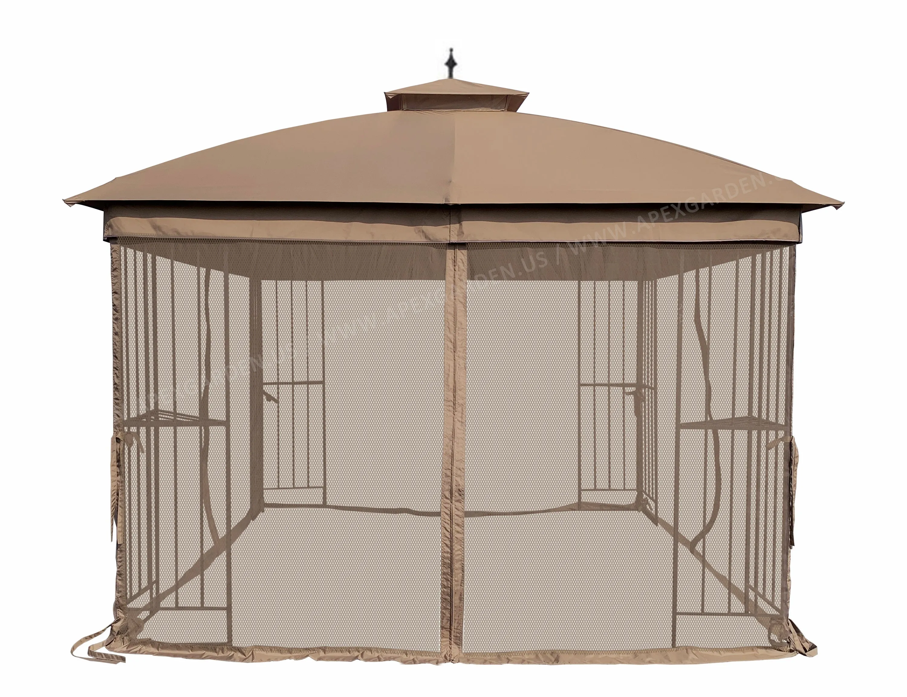 APEX GARDEN Canopy Top for Style Selections 10 ft x 10 ft Brown Metal Square Semi- Gazebo Model #TPGAZ9116 / #TPGAZ9116A / #TPGAZ9116B (Top Only) (Tan)