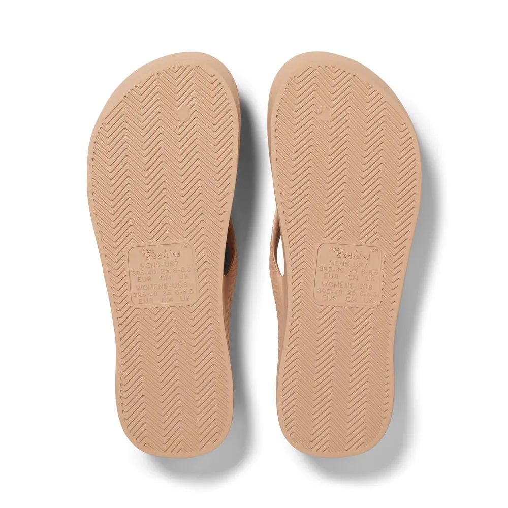 Archies Arch Support Flip Flops - Tan