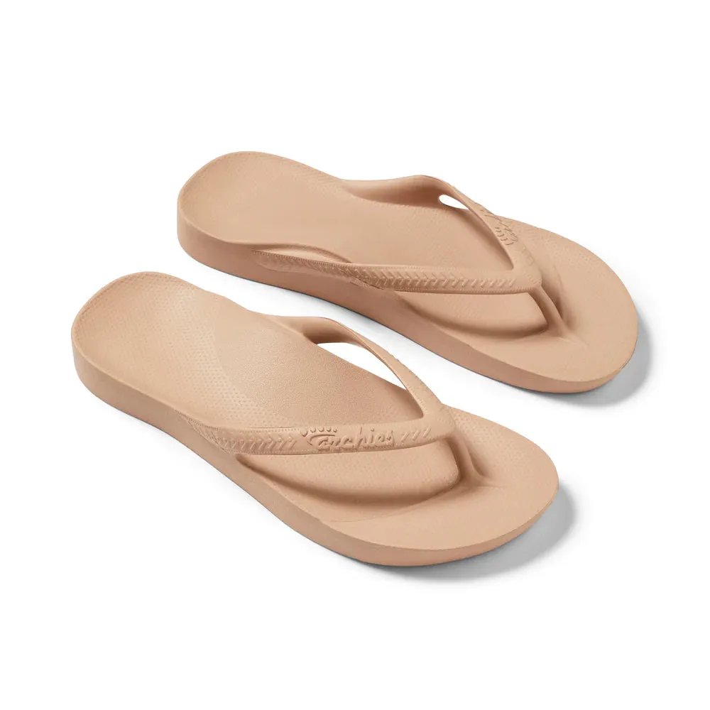 Archies Arch Support Flip Flops - Tan