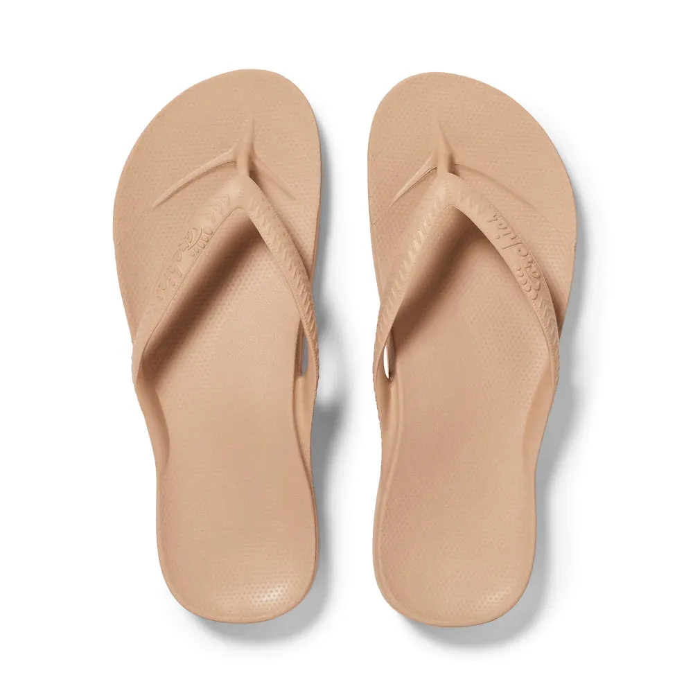 Archies Arch Support Flip Flops - Tan