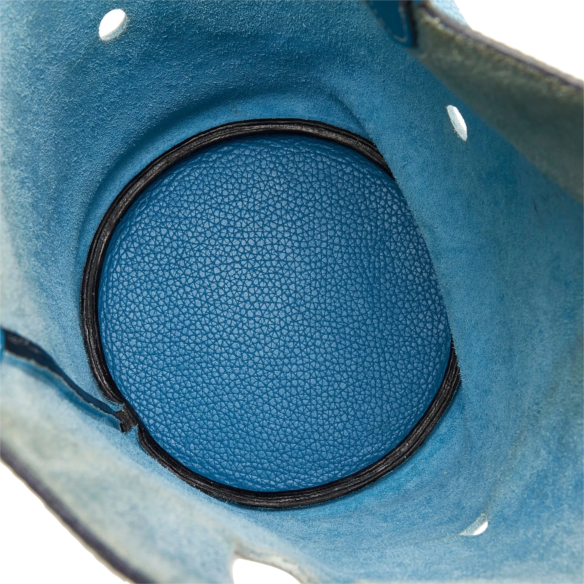 Blue Hermès Clemence Mangeoire Bucket PM