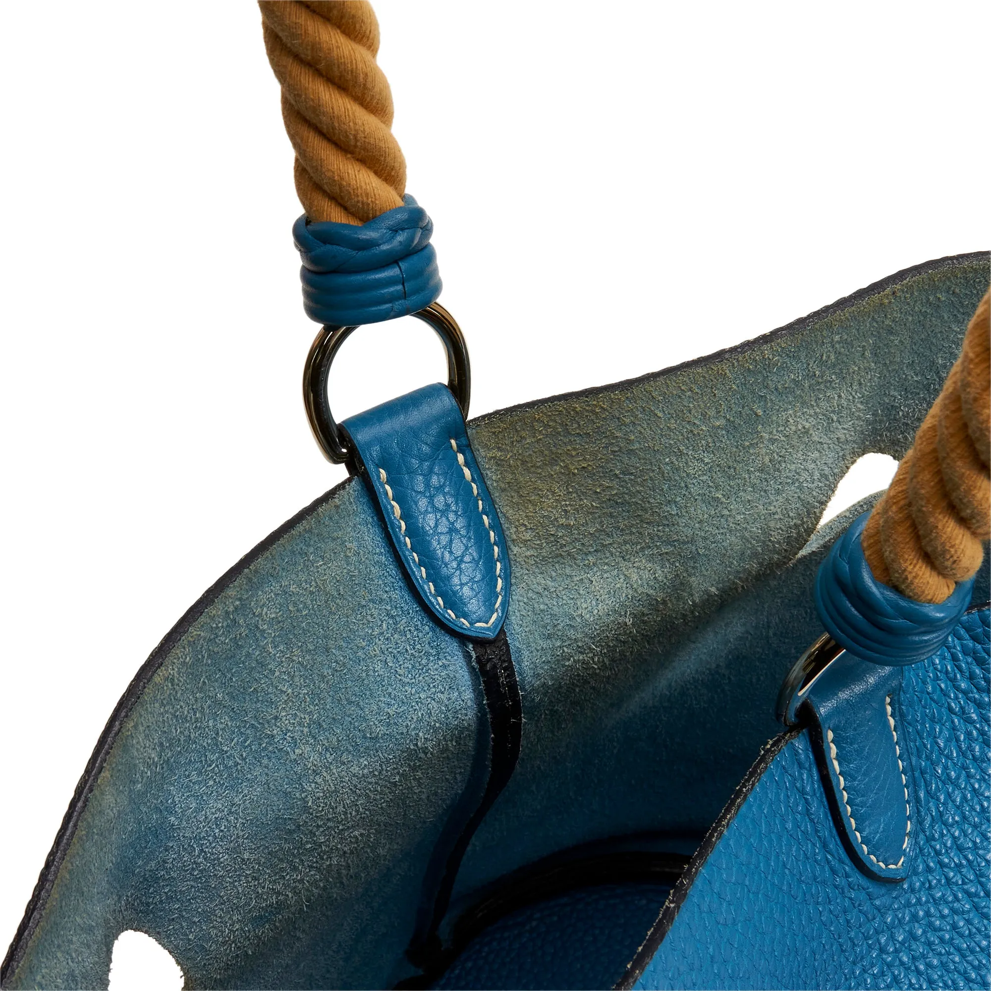 Blue Hermès Clemence Mangeoire Bucket PM