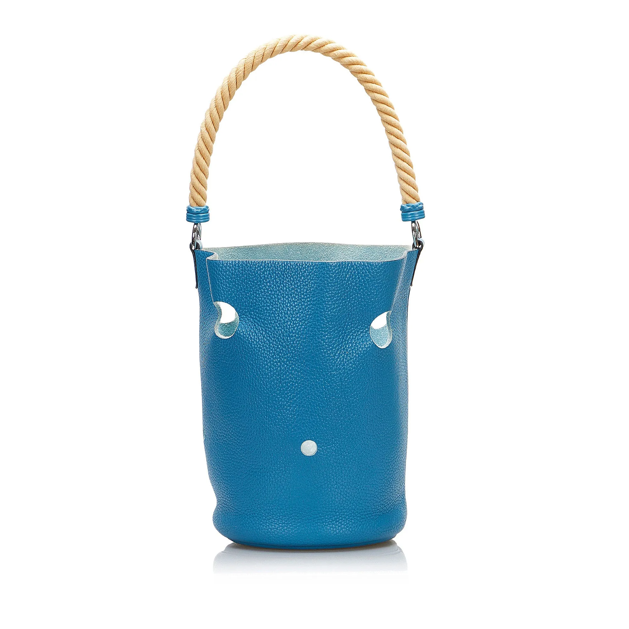 Blue Hermès Clemence Mangeoire Bucket PM