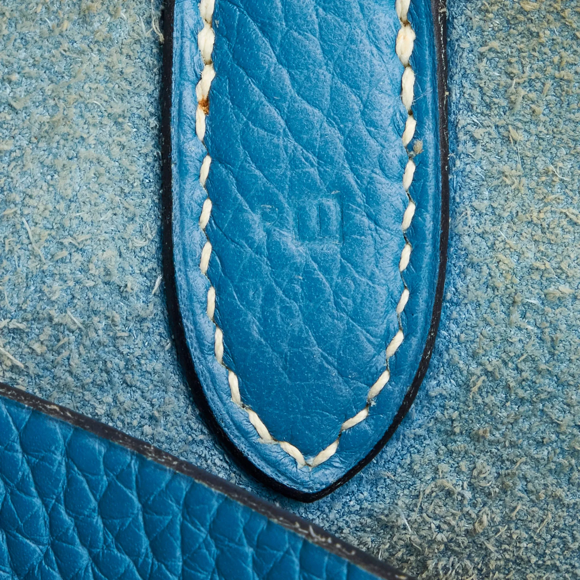 Blue Hermès Clemence Mangeoire Bucket PM