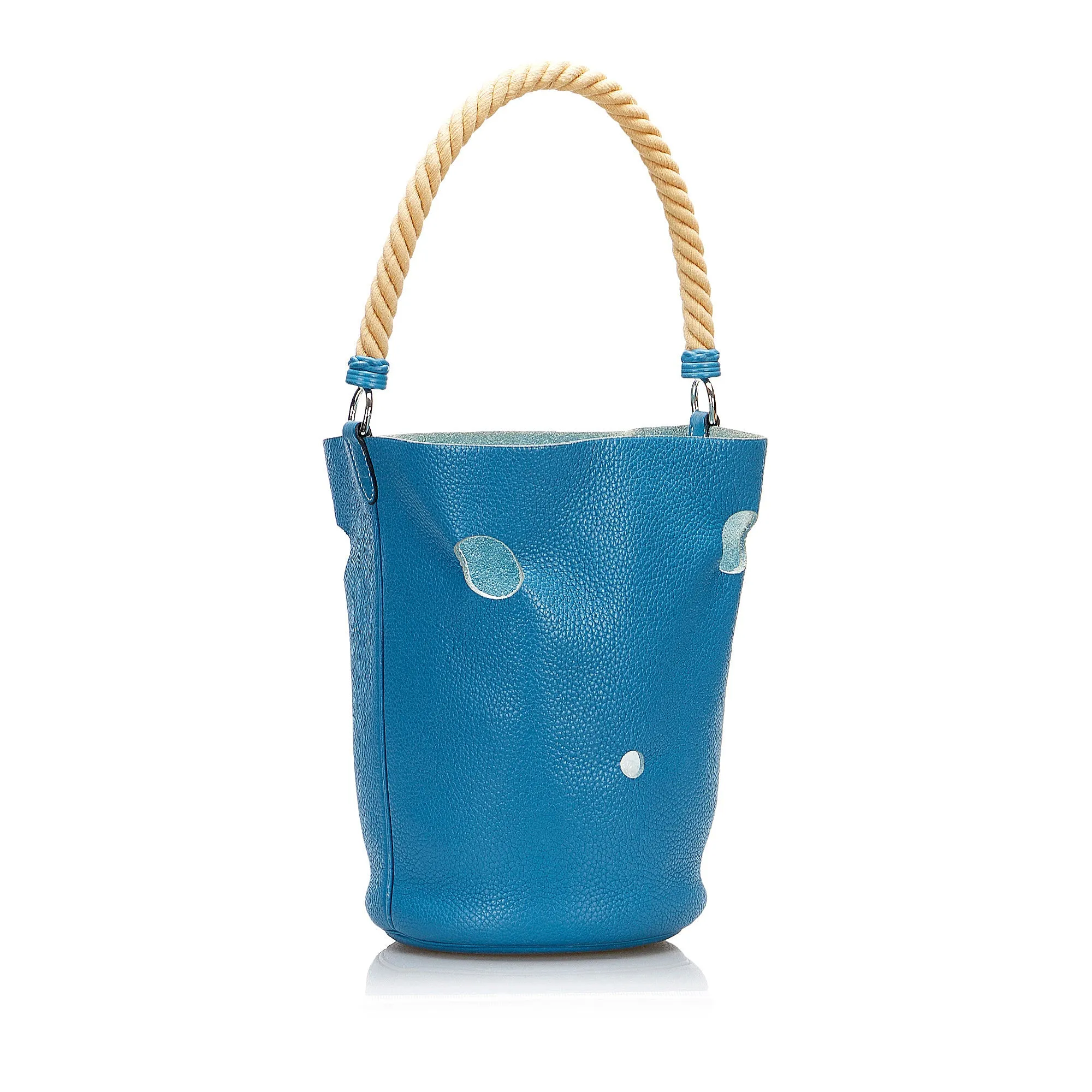 Blue Hermès Clemence Mangeoire Bucket PM