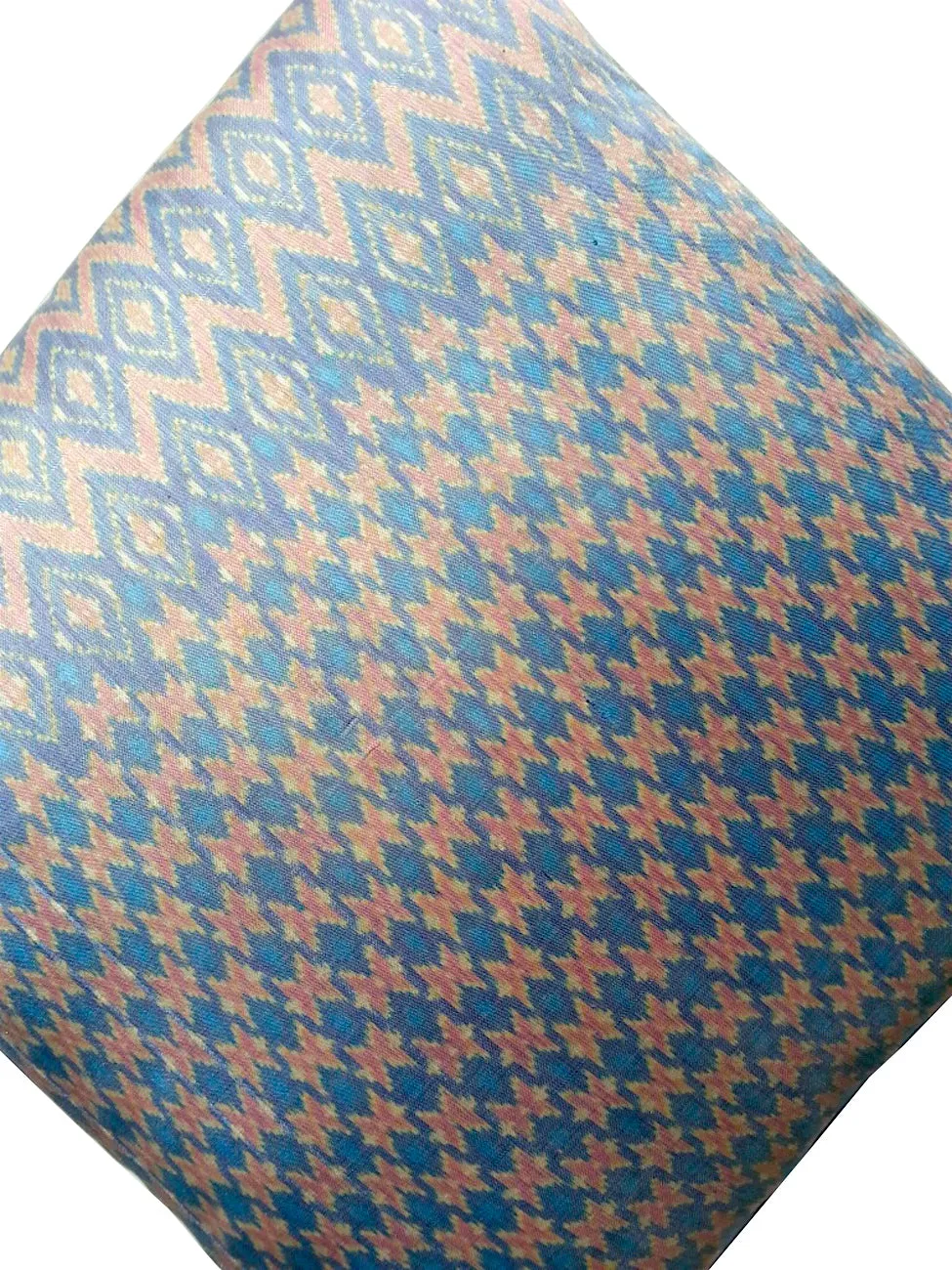 Cambodian Silk Ikat Pillow Baby Blue And Pink