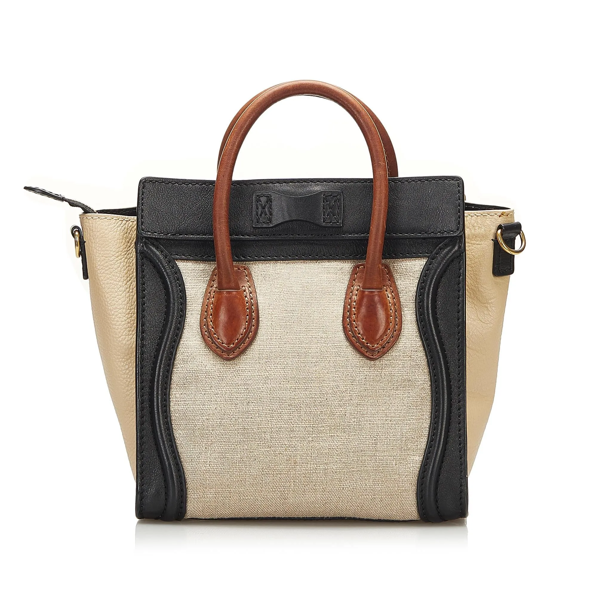 Celine Luggage Tote Tricolor Satchel
