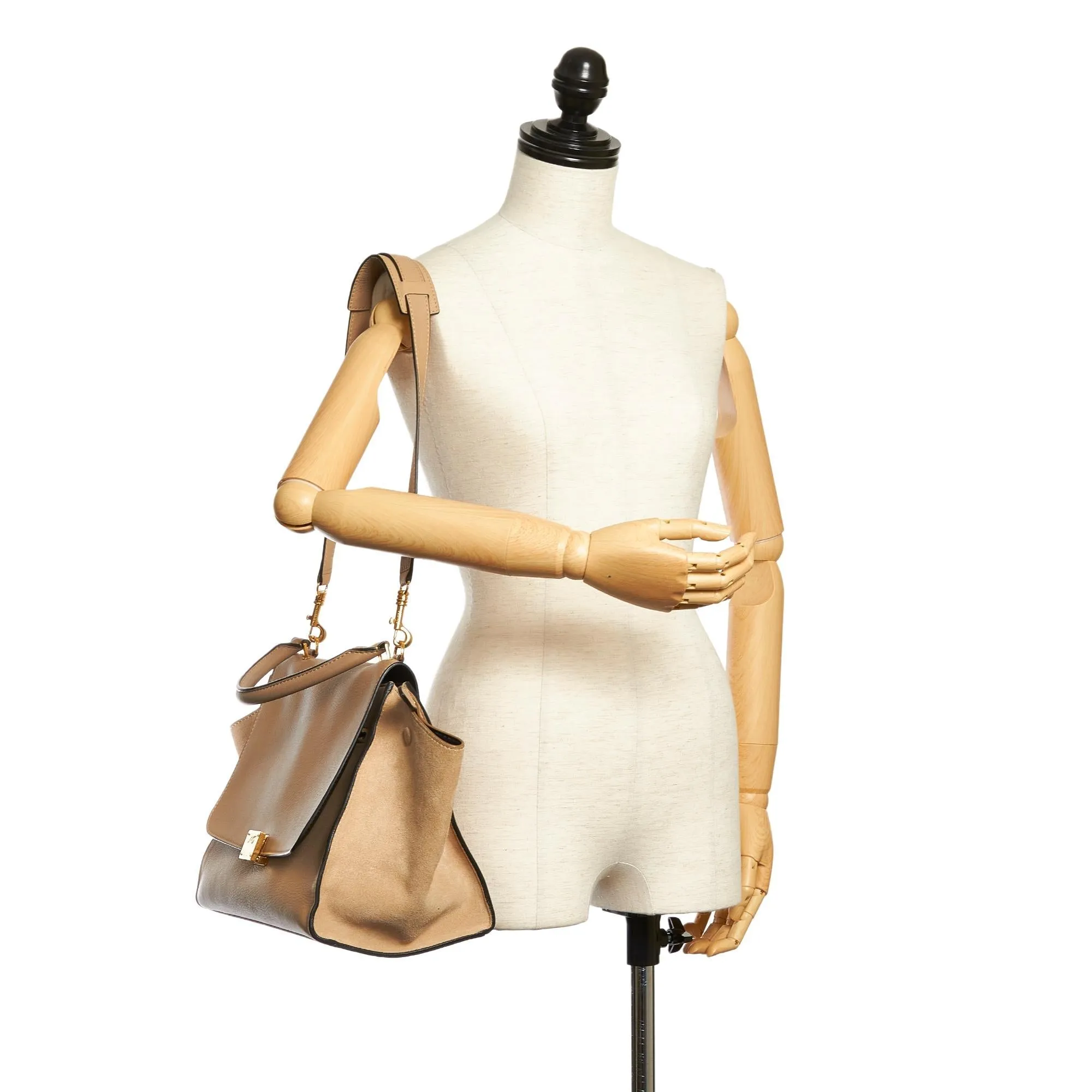 Celine Trapeze Leather Satchel (SHG-30452)
