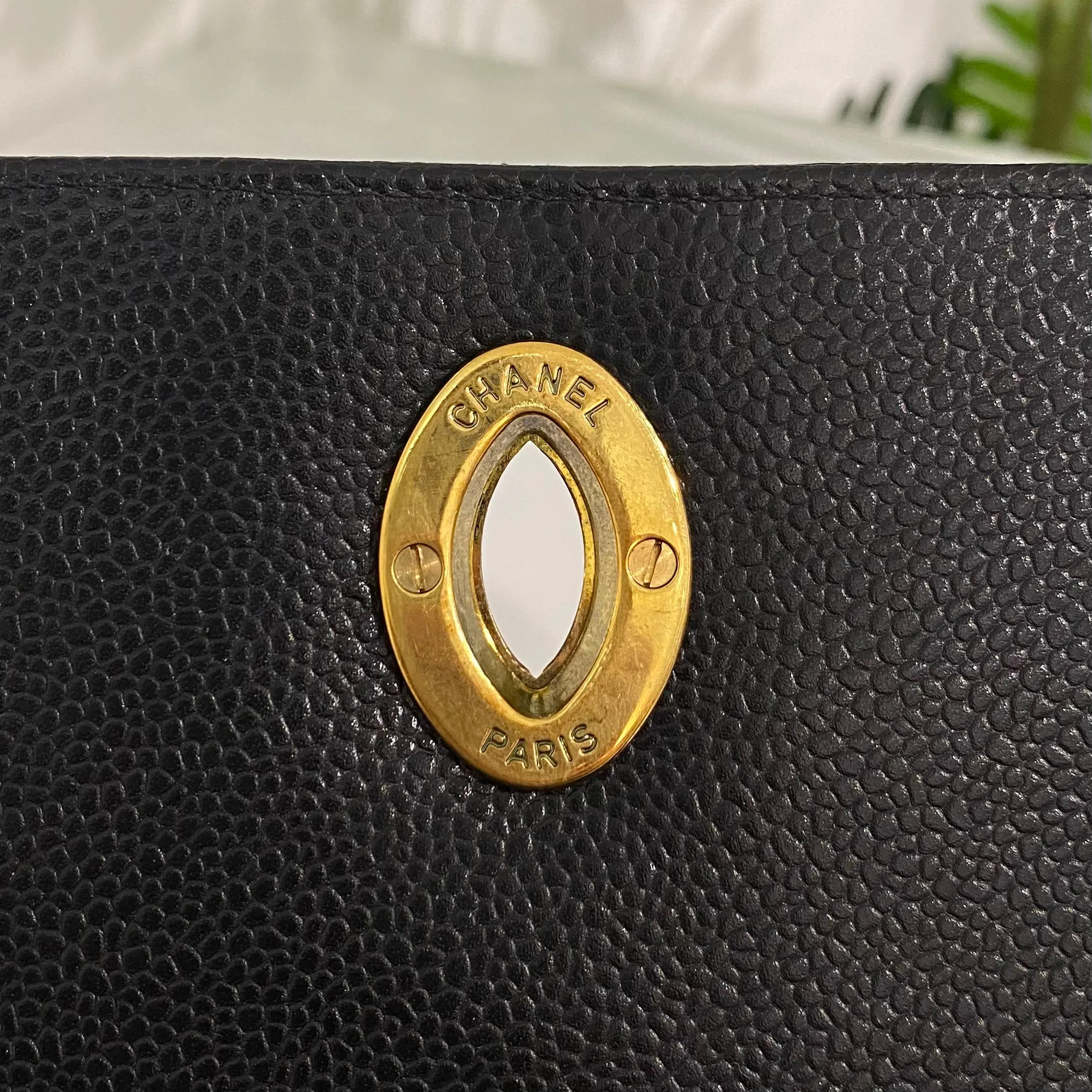 Chanel Vintage Black Large Square Flap Bag