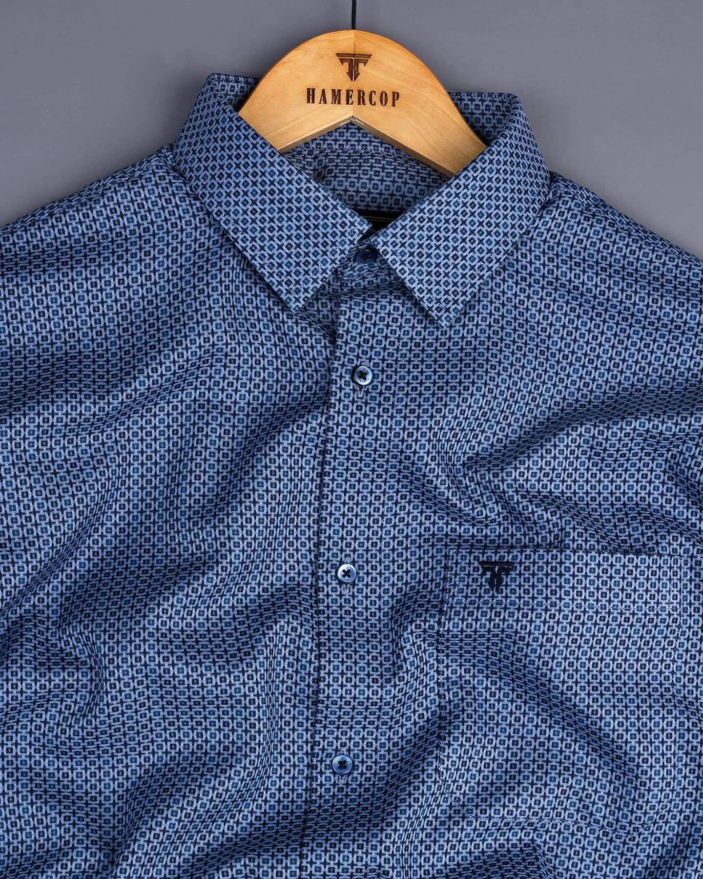 Edwin Blue Dobby Texture Premium Giza Shirt