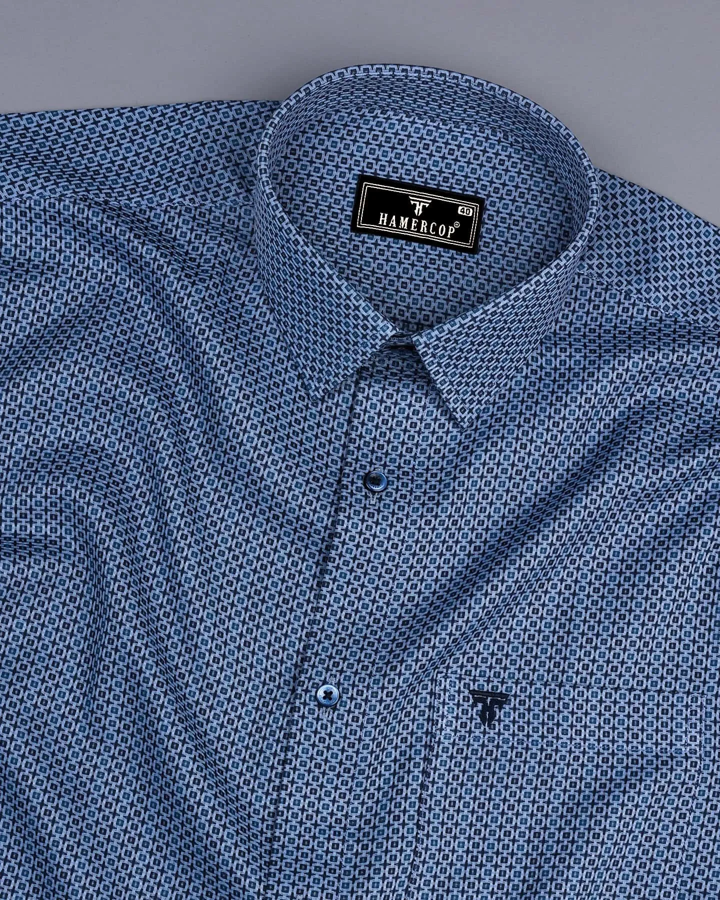 Edwin Blue Dobby Texture Premium Giza Shirt