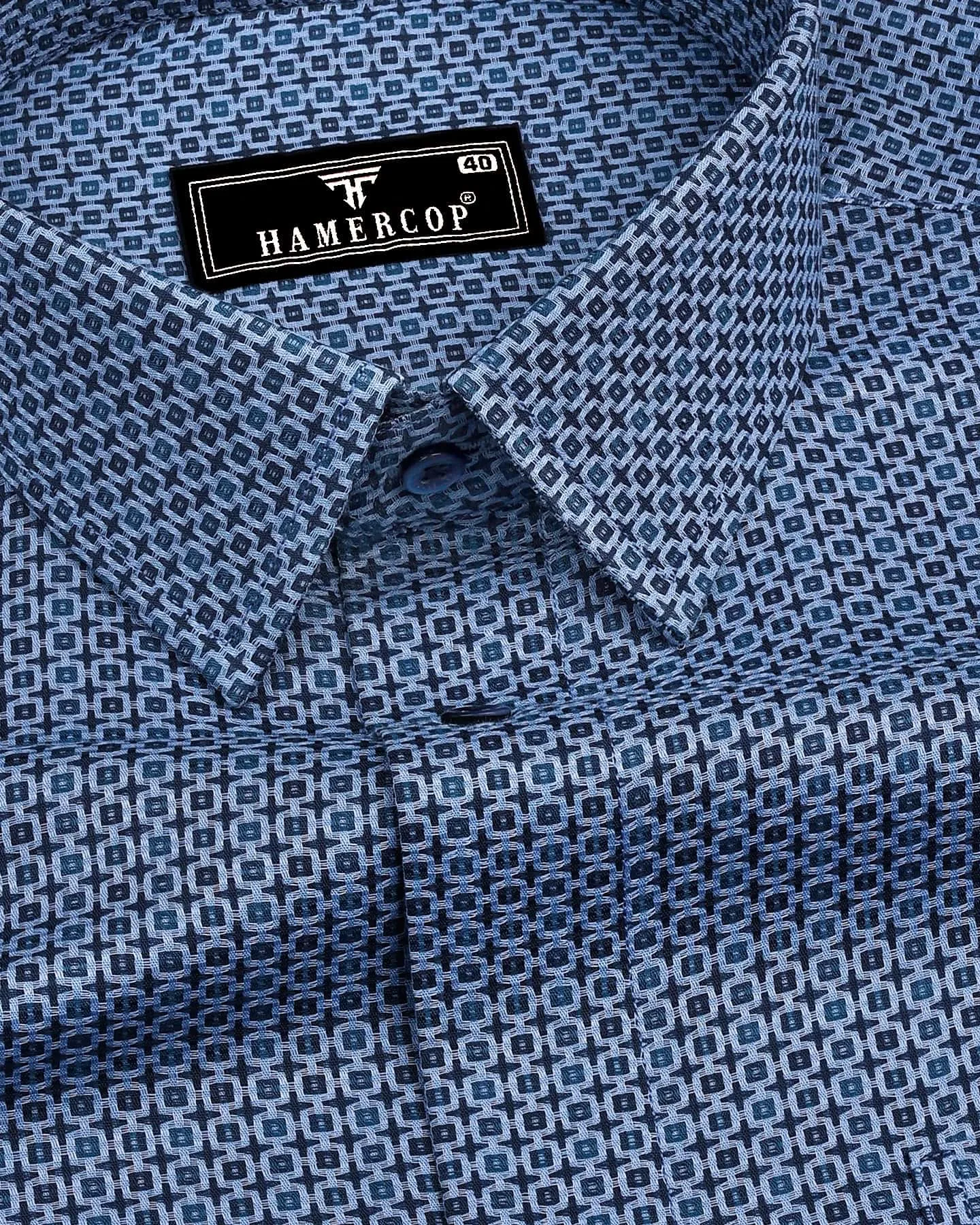 Edwin Blue Dobby Texture Premium Giza Shirt