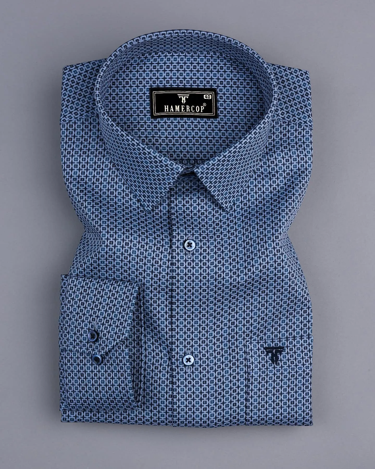 Edwin Blue Dobby Texture Premium Giza Shirt