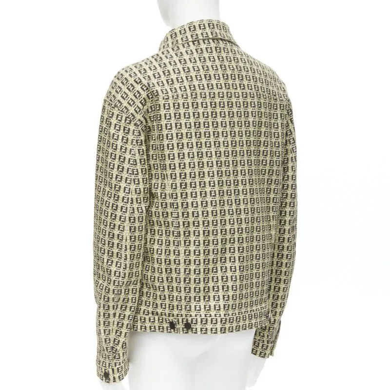 FENDI Forever Bamboo FF Zucca monogram brown cotton jacket IT52 XXL