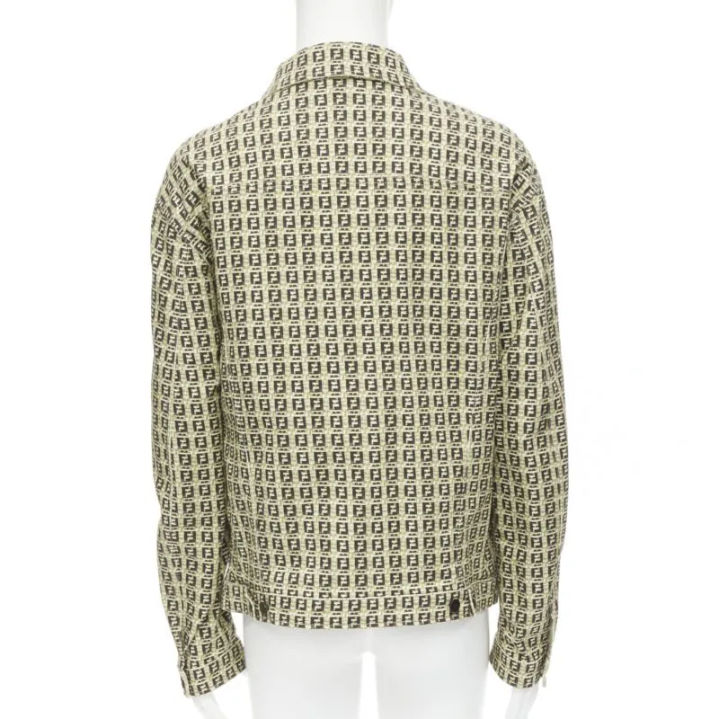 FENDI Forever Bamboo FF Zucca monogram brown cotton jacket IT52 XXL