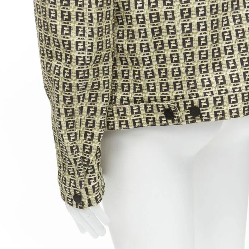 FENDI Forever Bamboo FF Zucca monogram brown cotton jacket IT52 XXL