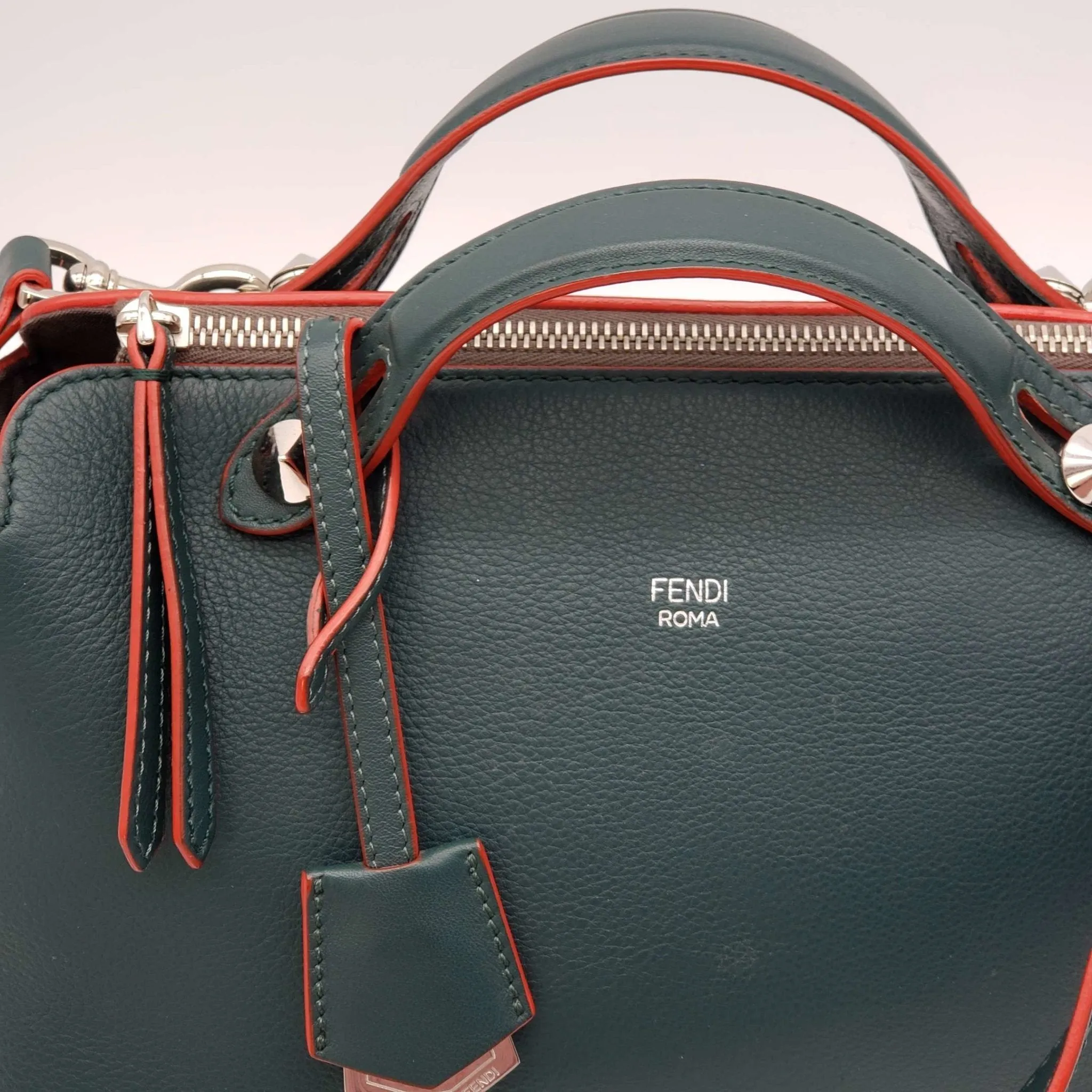 Fendi Green Leather Shoulder Bag