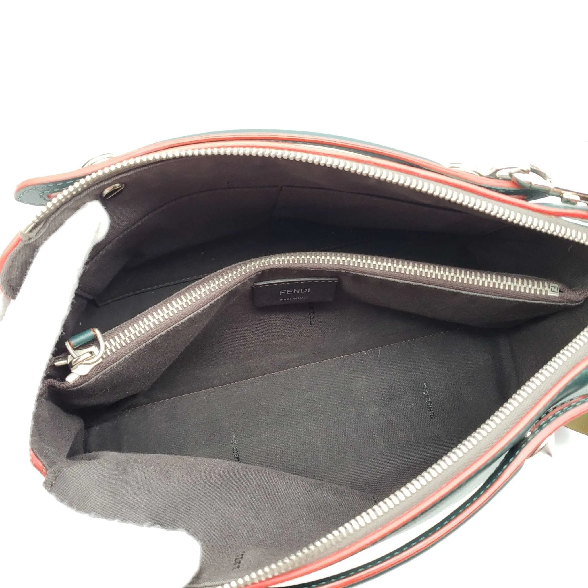 Fendi Green Leather Shoulder Bag