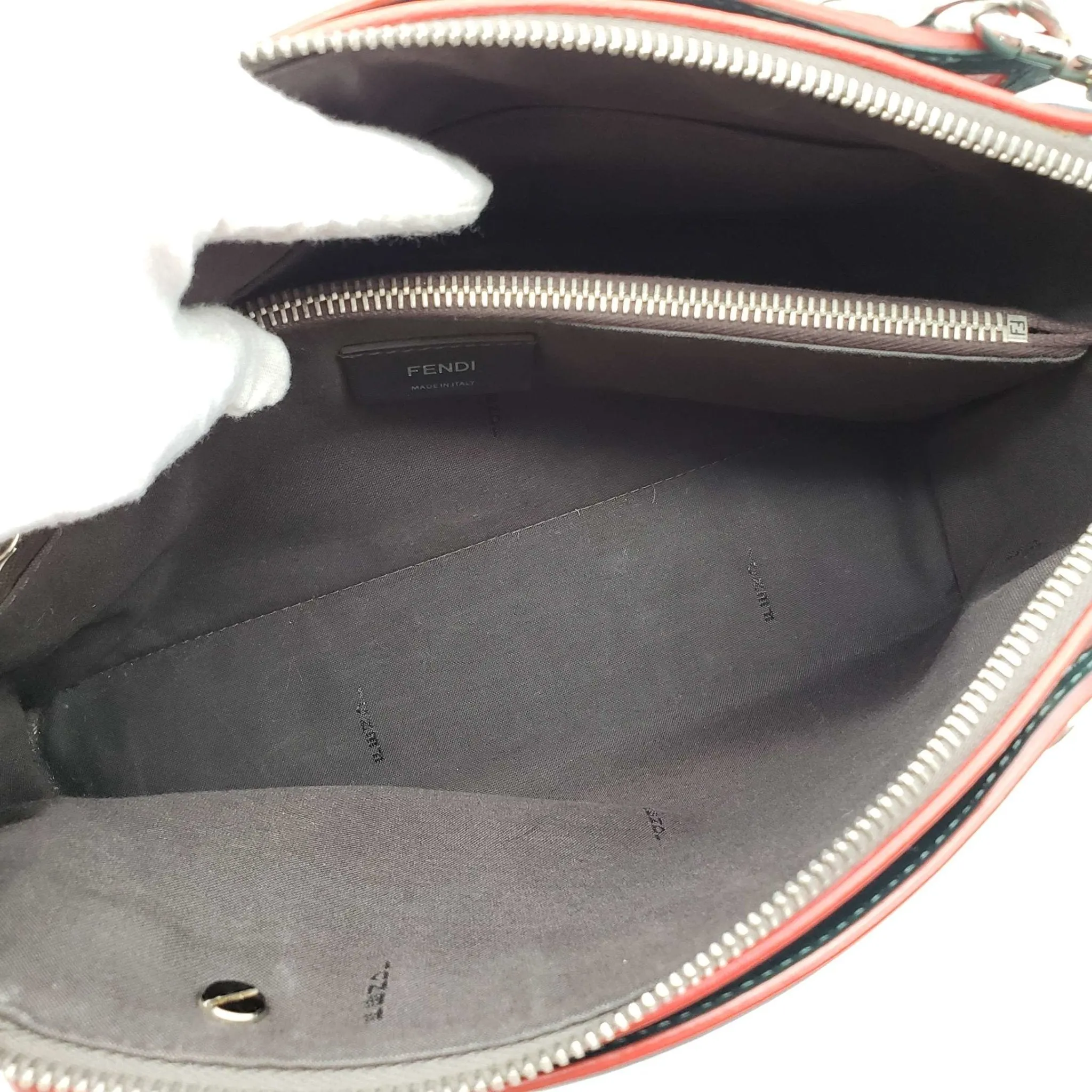 Fendi Green Leather Shoulder Bag