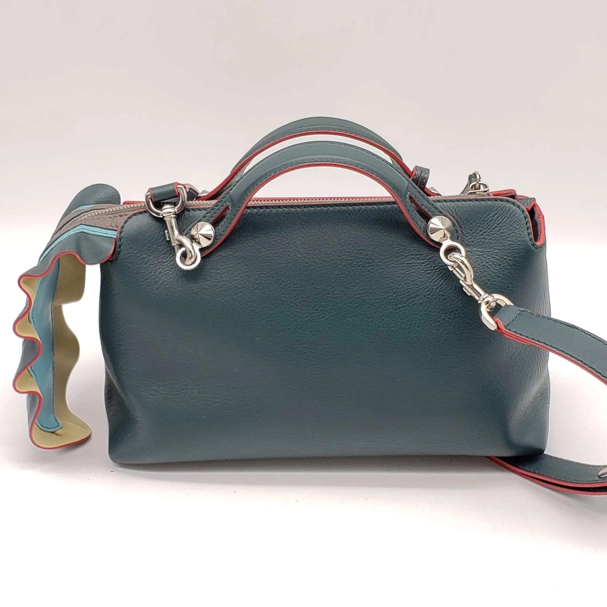 Fendi Green Leather Shoulder Bag