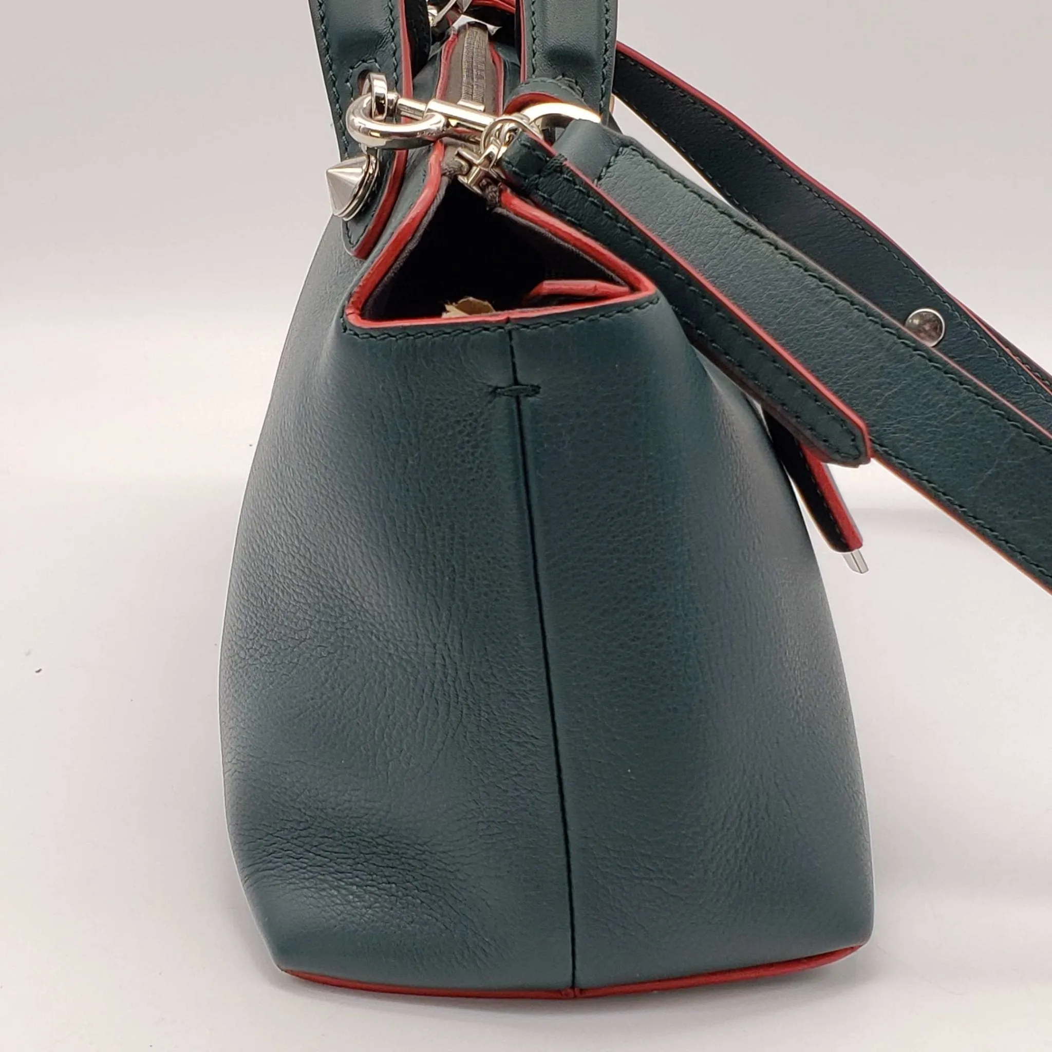 Fendi Green Leather Shoulder Bag