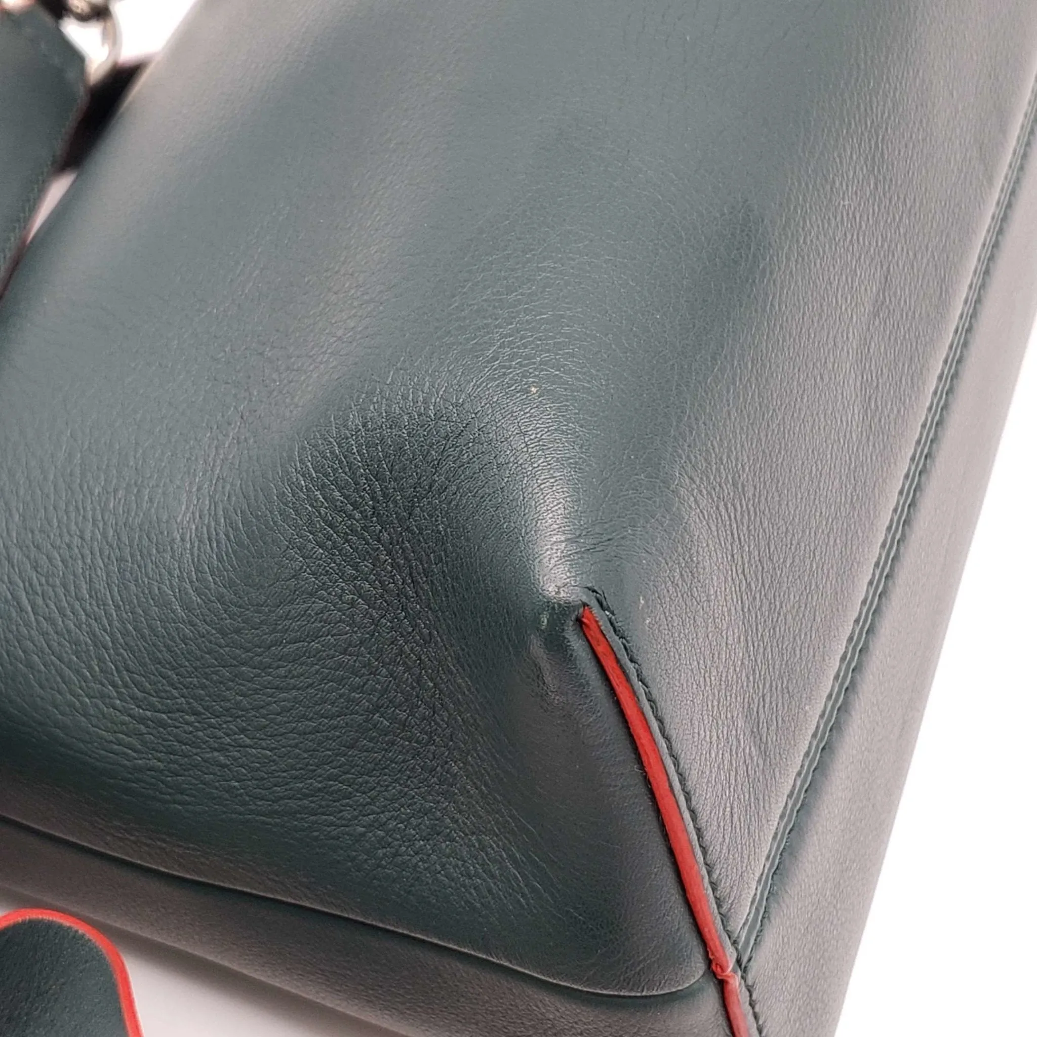 Fendi Green Leather Shoulder Bag
