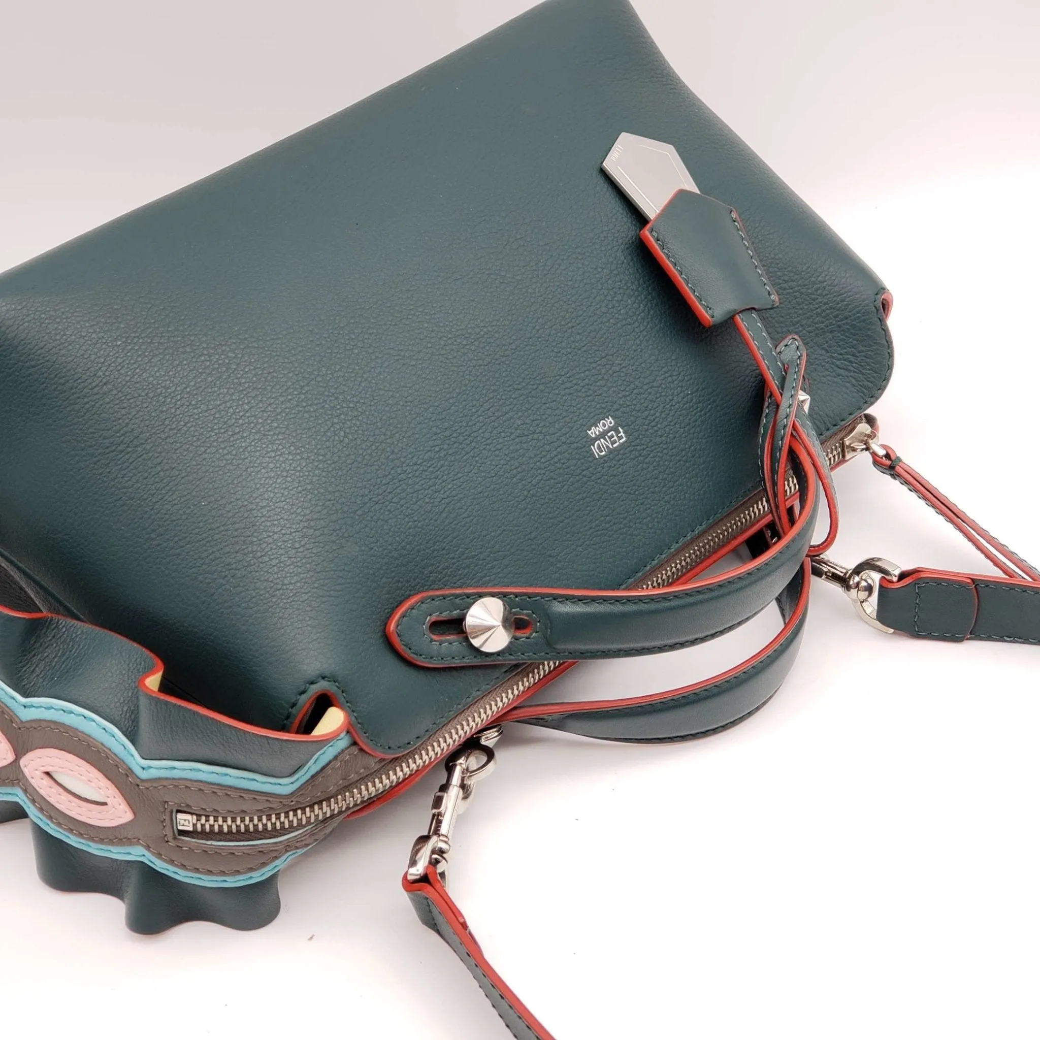 Fendi Green Leather Shoulder Bag