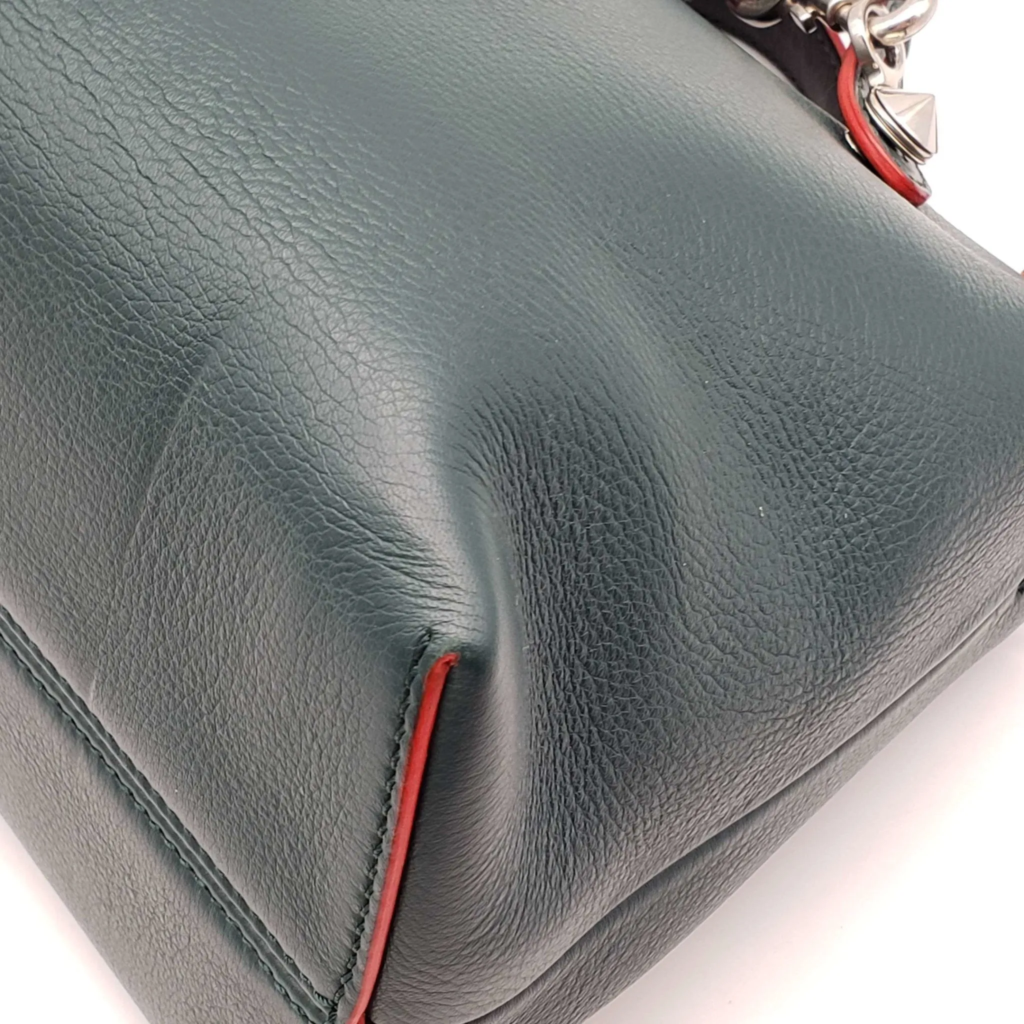 Fendi Green Leather Shoulder Bag