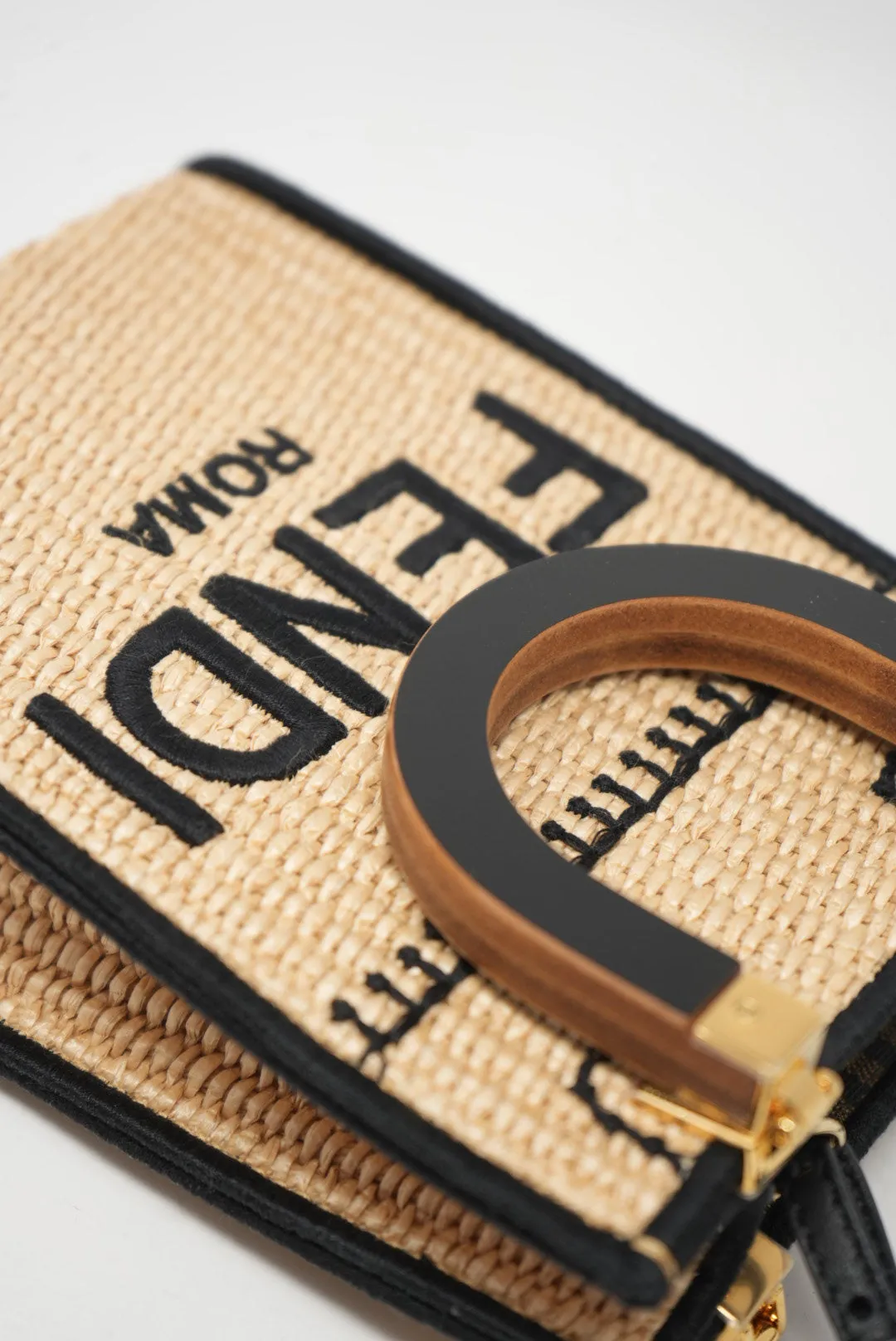Fendi Sunshine Raffia Mini Tote Bag