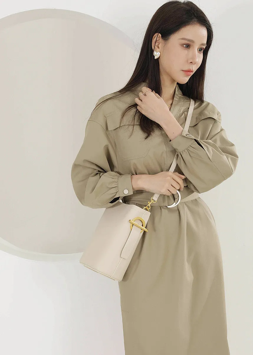 Genuine Leather Two Strap Shoulder Crossbody Bag