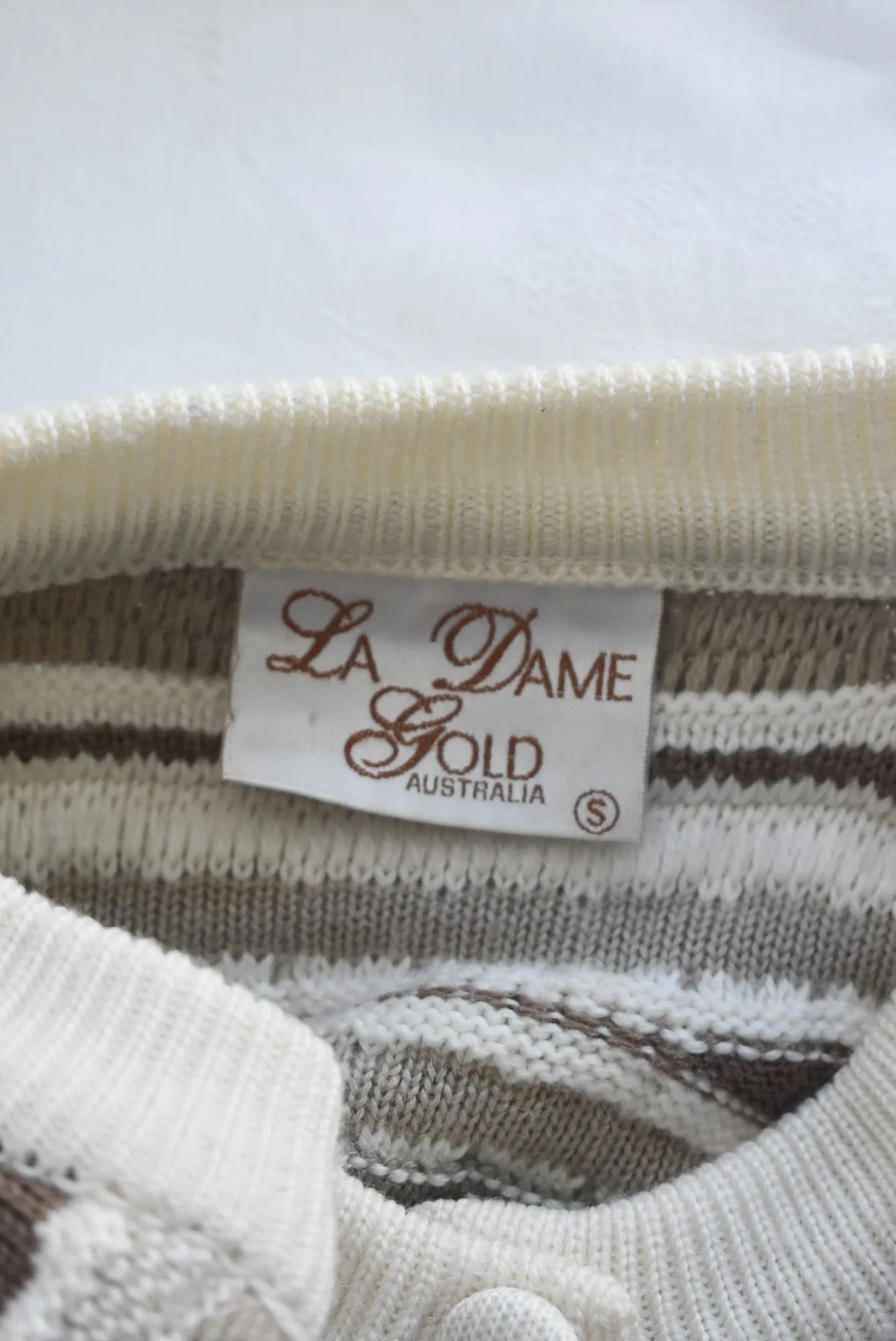 La Dame Gold Australia funky knit jumper, S