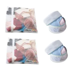 Lot Of 4 Delicates Mesh Lingerie Laundry Bag Intimate Wash Net Protector Zipper