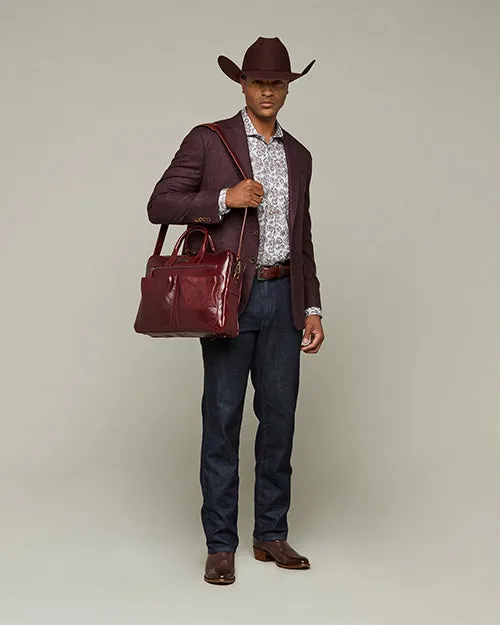 LUCCHESE | Cosimo Briefcase | Burgundy