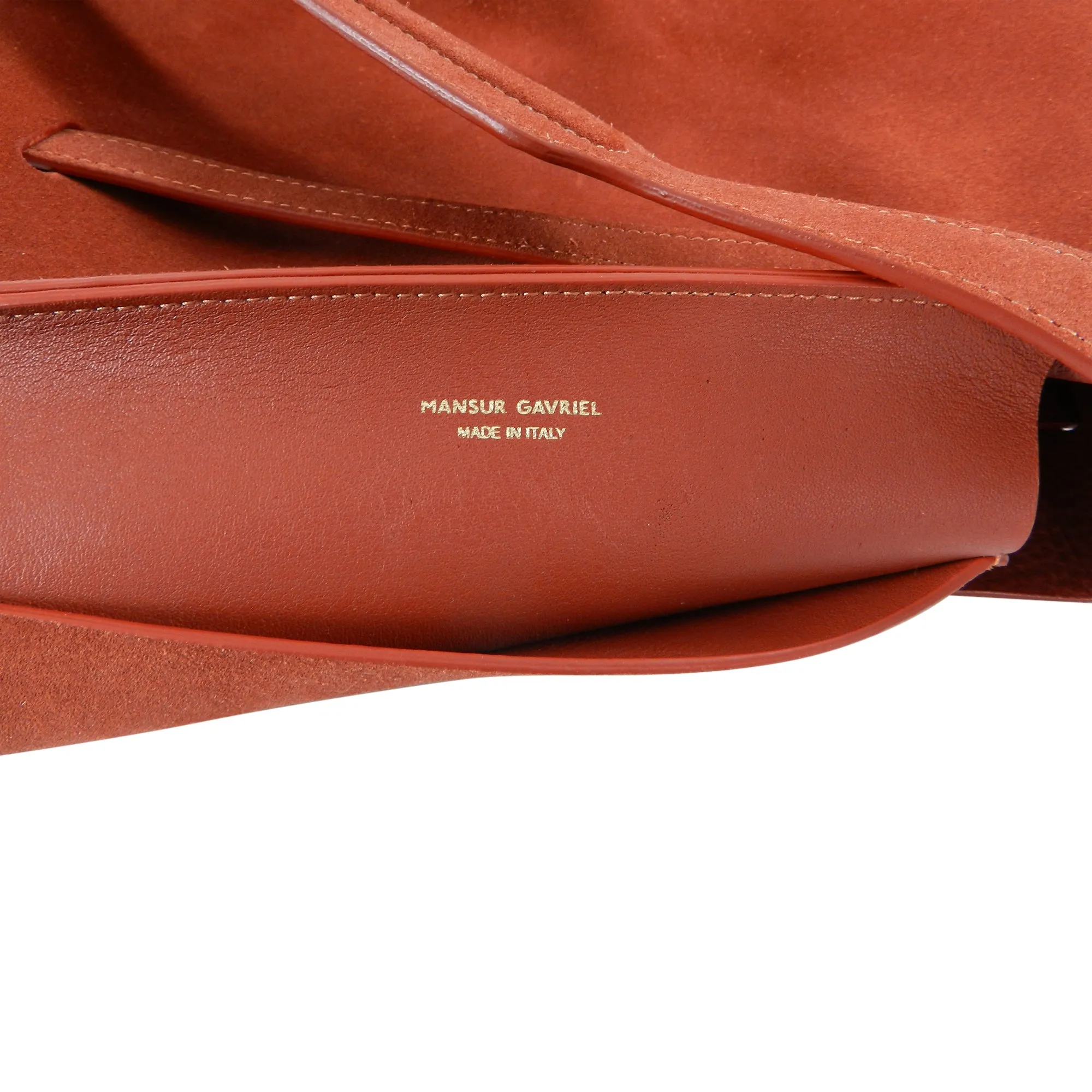 Mansur Gavriel Rust Suede Large Bucket Bag