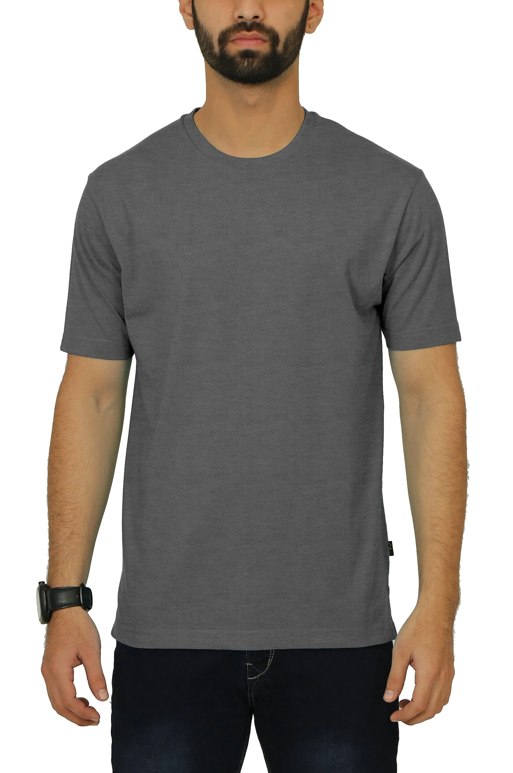 Men's Round Neck T-Shirt - Charcoal Heather