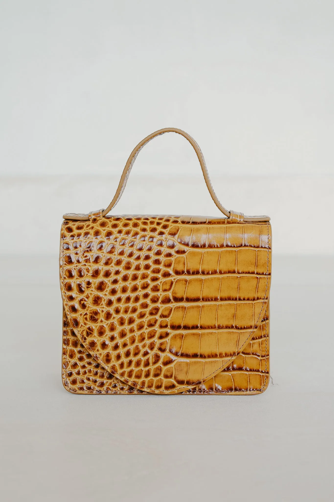 Micro Briefcase | Walnut Croco