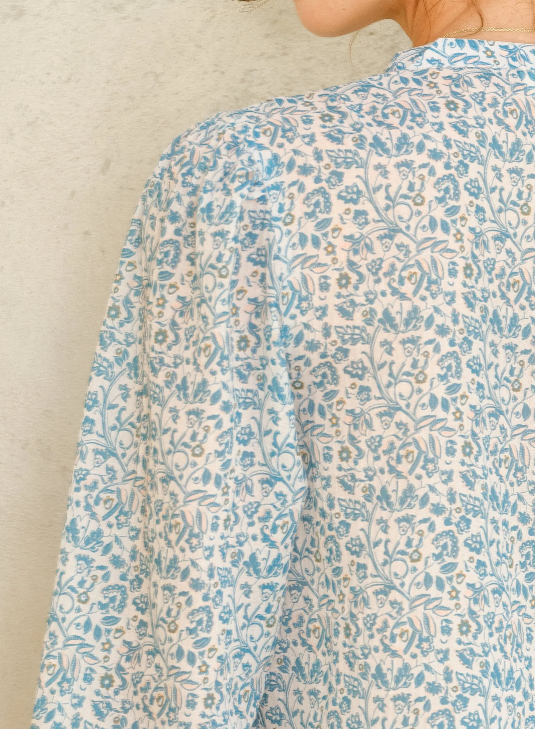 NOLA PRINT TOP IN BLUE