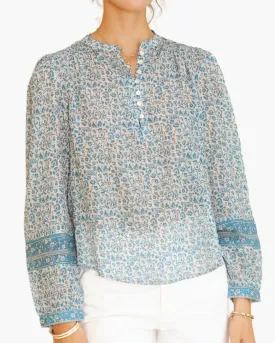 NOLA PRINT TOP IN BLUE