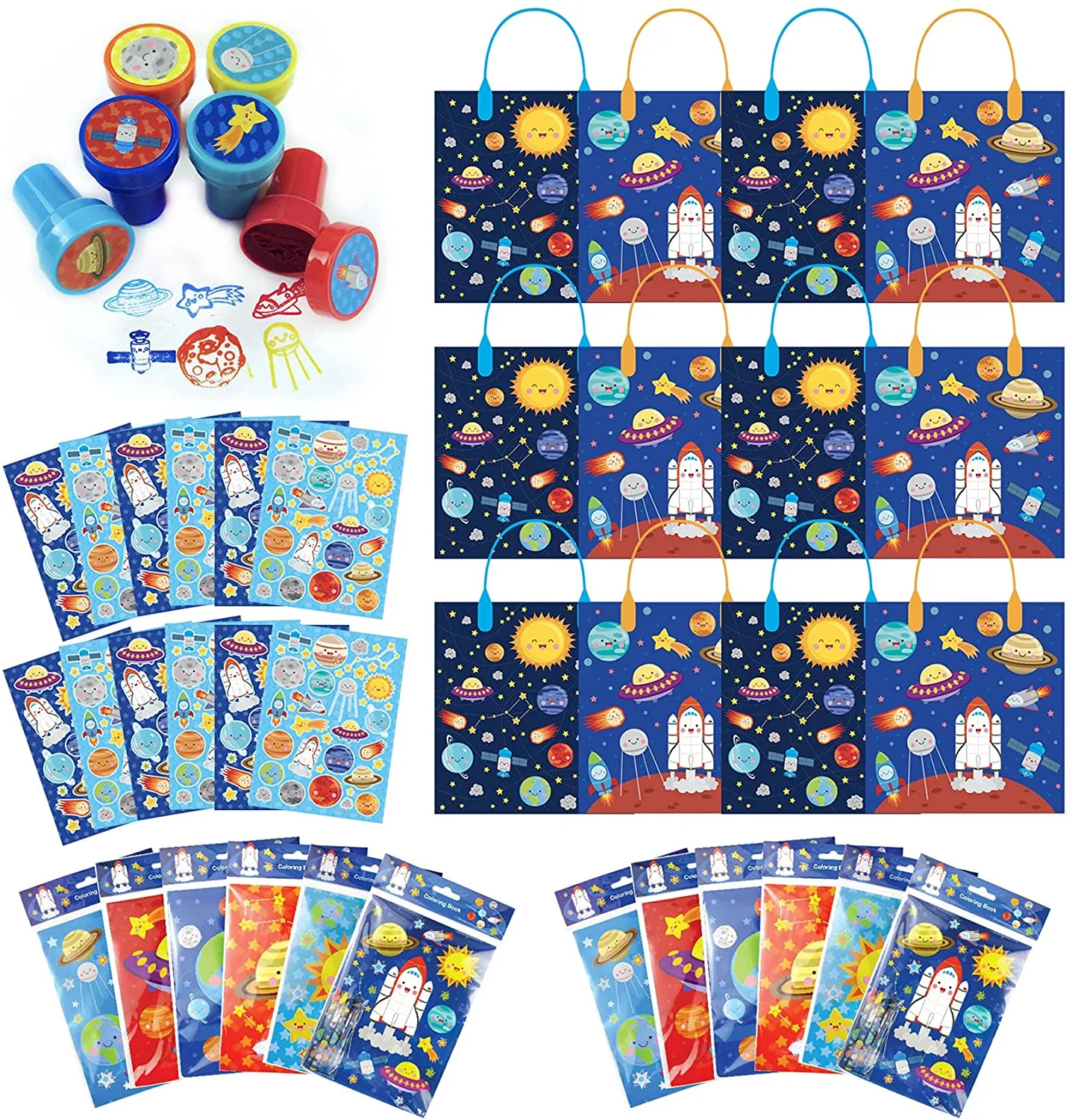 Outer Space Galaxy Party Favor Bundle for 12 Kids