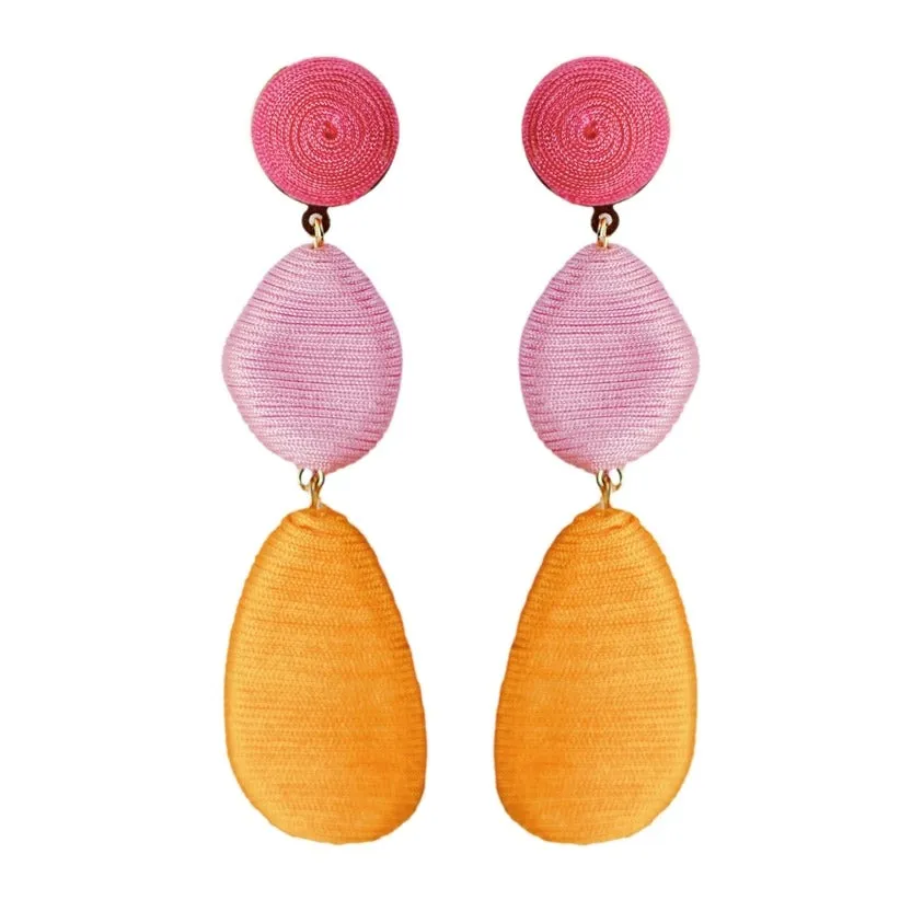 Pink Ombre Lido Statement Drop Earrings