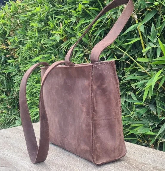 Pull up leather Medium Tote bag
