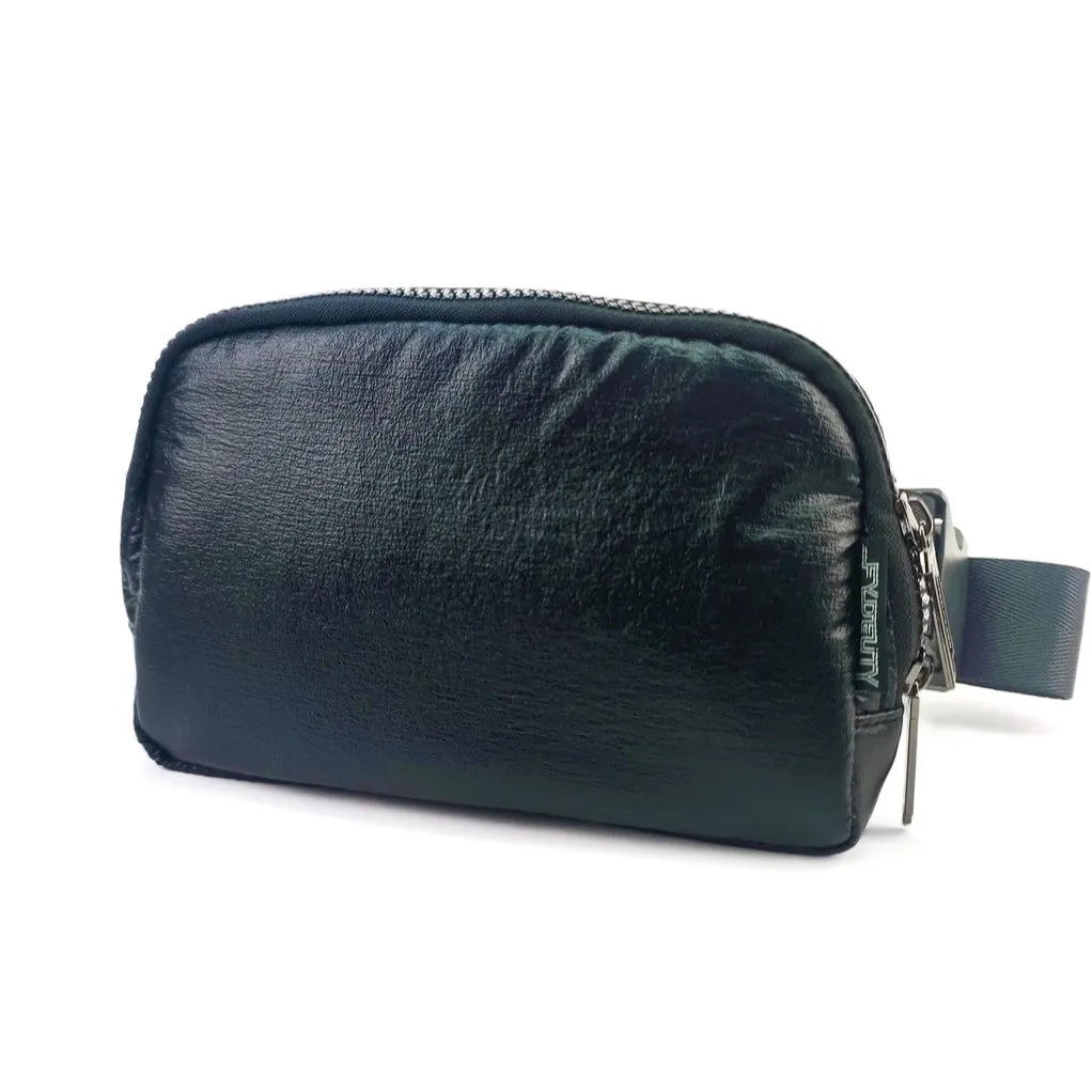 Slim puffy crossbody bag/ fanny pack black