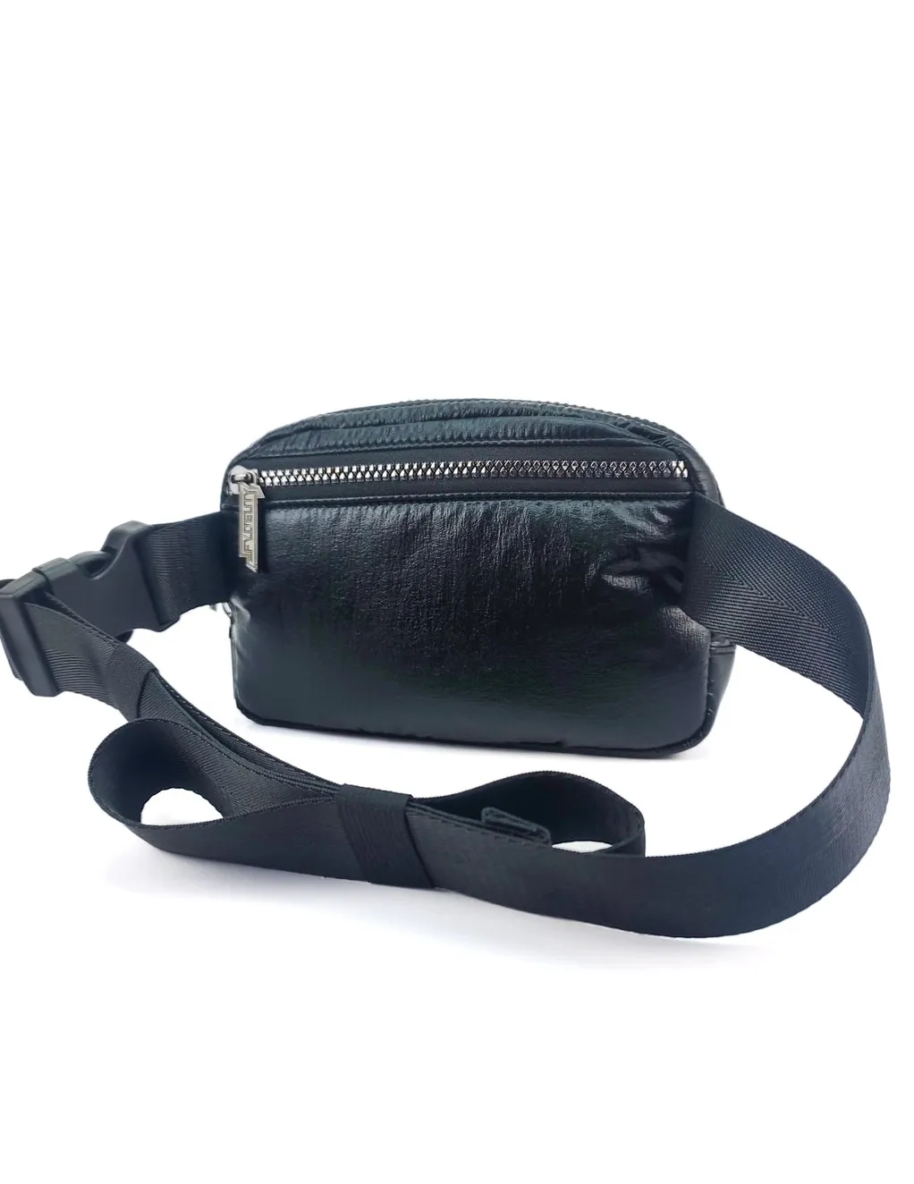 Slim puffy crossbody bag/ fanny pack black