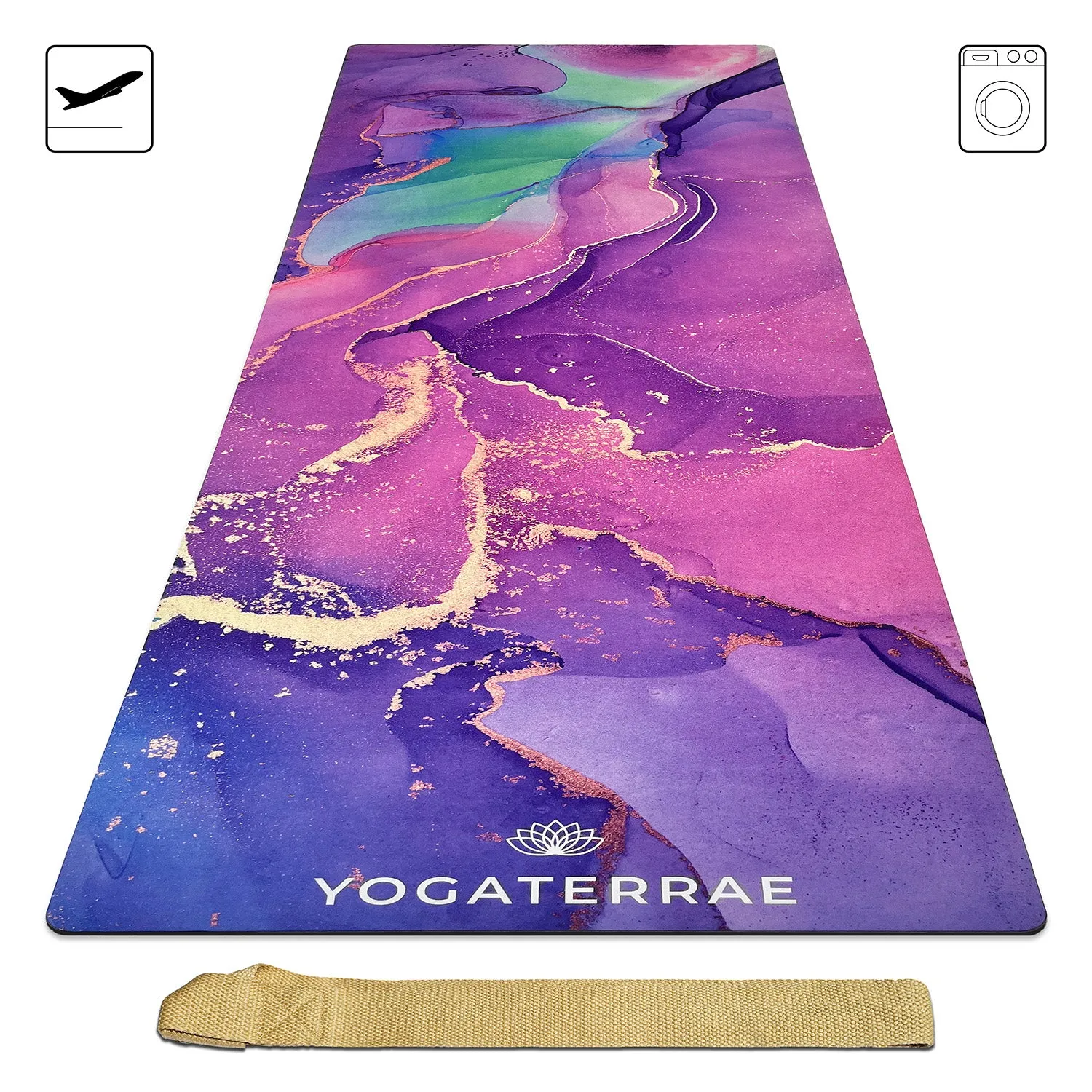 TAPIS DE YOGA SUD ET CAOUTCHOUC NATUREL SAMADHI " VOYAGE " AVEC SAC