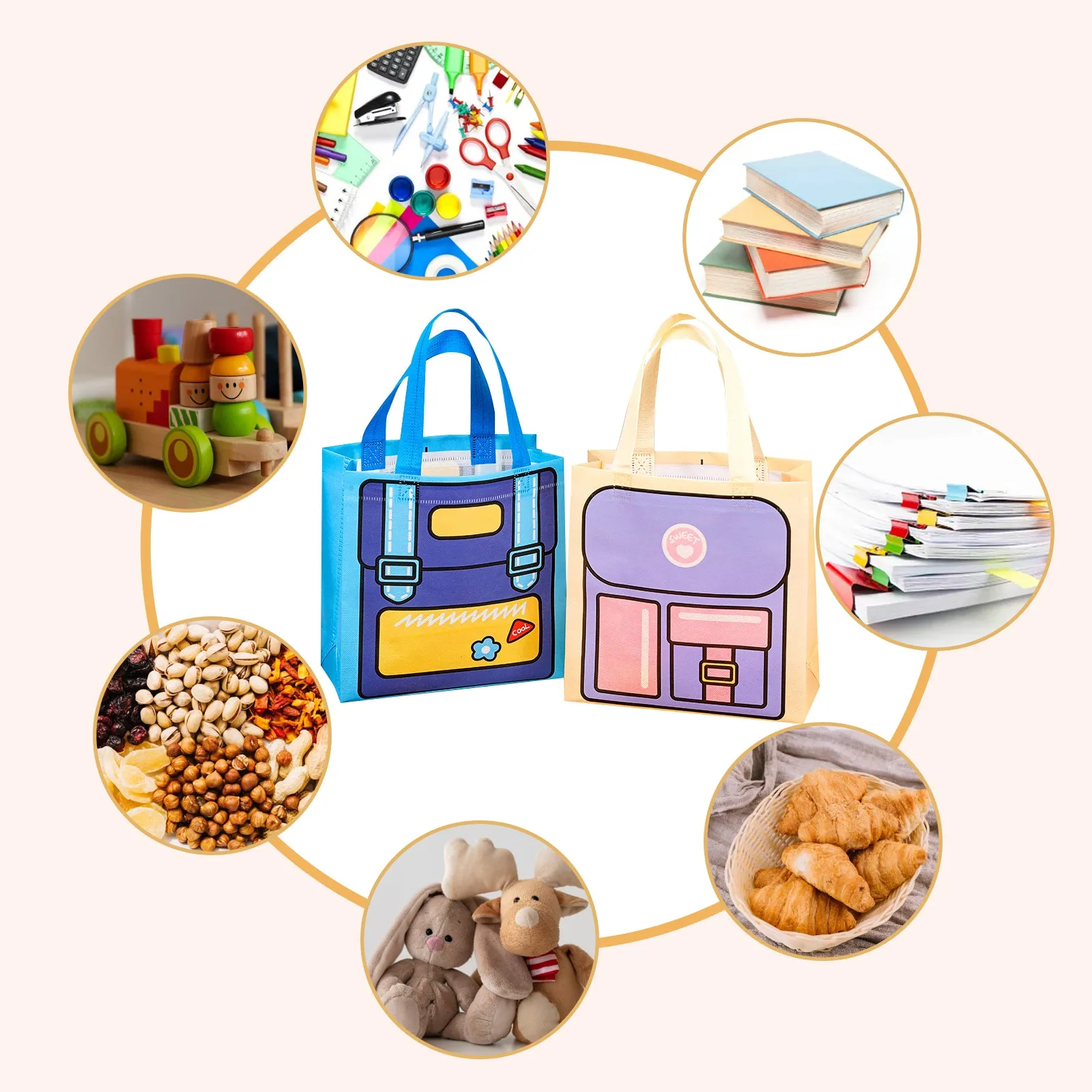 Vibrant Kids Party Goodie Bag – Durable, Reusable, Eco-Friendly Favor Bag for Birthdays, Events & Celebrations